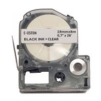 Стрічка для принтера етикеток UKRMARK E-5TBN, 18 мм х 8 м, black on transparent, сумісна з LC5TBN (CELC5TBN)