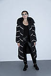 Пуховик жіночий довгий з капюшоном куртка зимова тепла на замку М чорний, фото 6