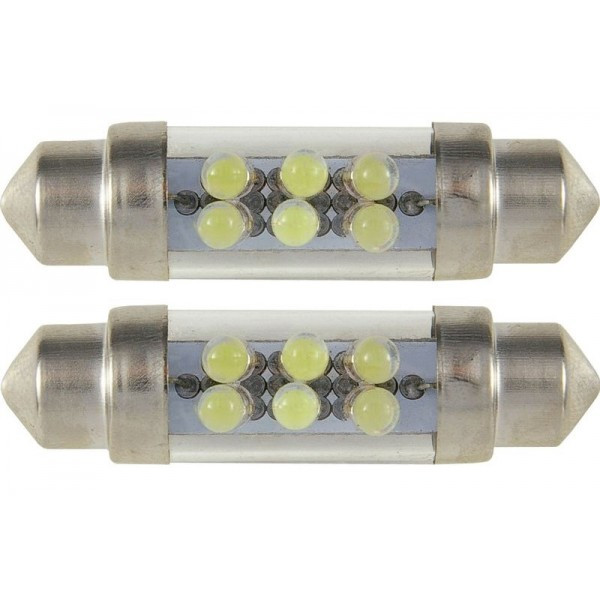 Светодиодная лампа 2946 SV8.5 10x42 6xLED WHITE (белая) 2 шт. BOSMA