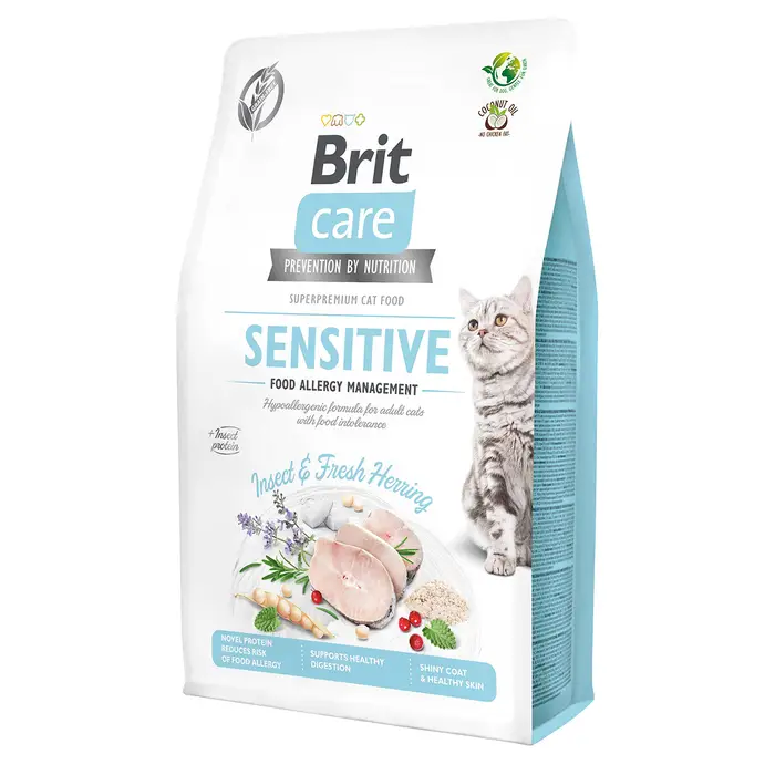 Brit Care Cat Sensitive Insect & Fresh Herring корм з комахами та оселедцем для кішок - 2 кг