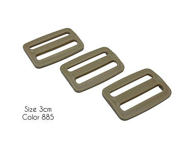 Пряжка "Перетяжка" для ремінної стрічки двощілинна 30мм Койот пластикова