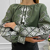 Льняная женская вишиванка с длинным рукавом, украинский национальный стиль, украинская одежда