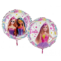 Фольгированный шарик Grabo 18"(46 см) Круг Куклы Барби (Barbie)