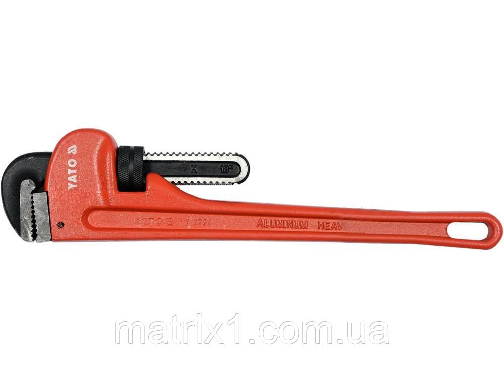 Ключ трубний YATO: 300 мм (12"), max Ø = 1" (25 mm), з алюмінієвою ручкою