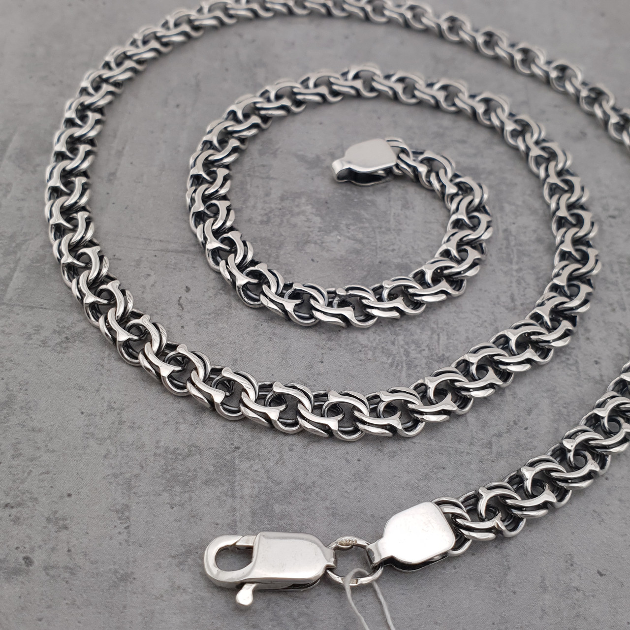 Жирна! Срібний чоловічий ланцюжок бісмарк цепочка 70 см (ширина 7 мм), фото 1