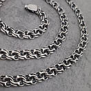Жирна! Срібний чоловічий ланцюжок бісмарк цепочка 70 см (ширина 7 мм), фото 9