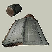 Зимний спальник стёганый от +5 до -20 Коричневый Спальный мешок-одеяло 210х85 см