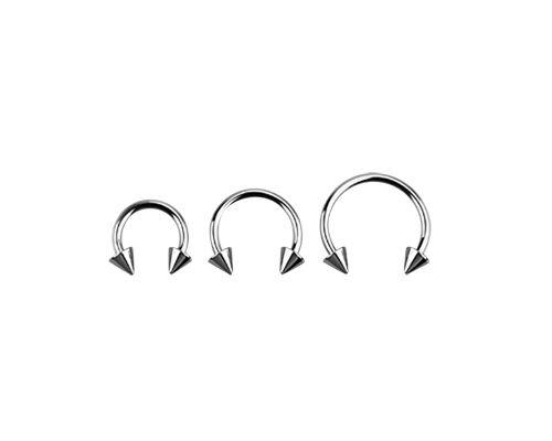 Циркуляр (підкова) Piercing медична сталь з конусами 1,2х8х3&3 BCSN (PR) 10-7218