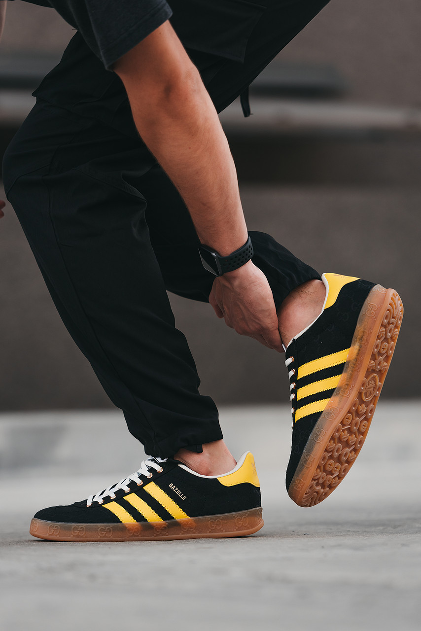 Adidas gazelle yellow black discount