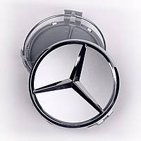 Колпачки (заглушки) в литые диски Mercedes-Benz (Мерседес) 75 мм. Серебристые