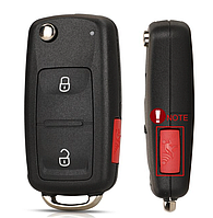 Корпус ключа для VW Volkswagen (Фольксваген) "Америка" 2 кнопки + кнопка "Пан, корпус на три части (+ эмблема)