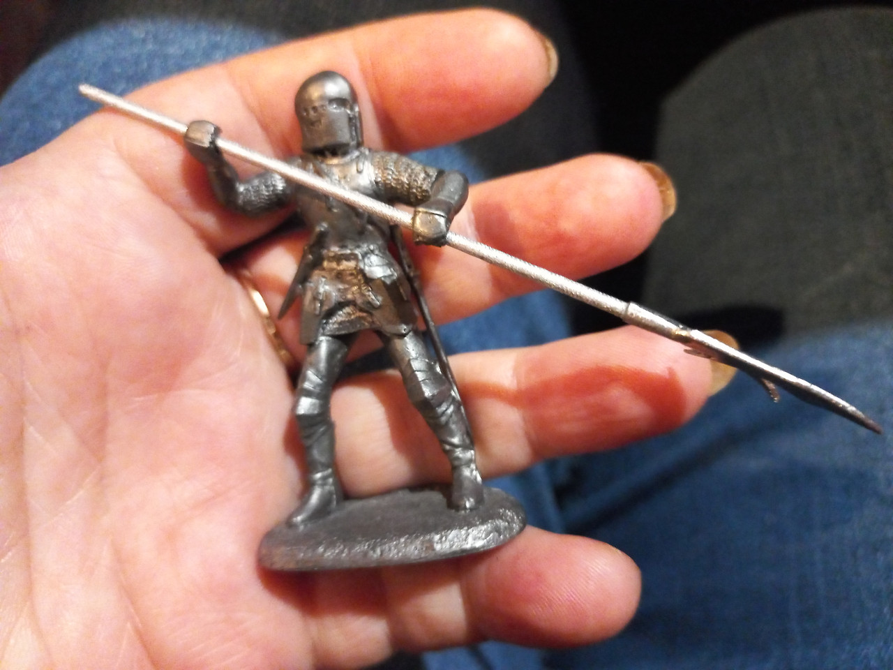 Войн фигурка статуэтка рыцарь металл с пикой в доспехах сувенир - фото 10 - id-p433589356