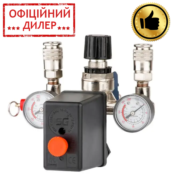 Прессостат в сборе (прессостат, редуктор, 2 манометра ...