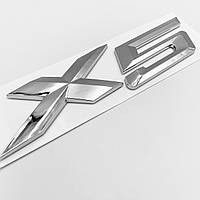 Эмблема (наклейка, шильдик, логотип) крышки багажника X5 BMW (БМВ) Хром