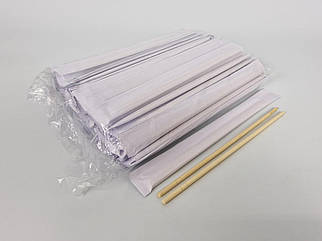 Палички для суші бамбукові круглі в паперовому індивідуальному пакованні 225 мм d=5 мм 100 шт./пач. (30 уп./яск) (1