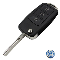 Корпус ключа для VW (Фольксваген) 3 кнопки. корпус на дві частини (+ Емблема)