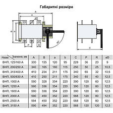 Вимикач-роз'єднувач ВНП перекидний 3Р 315А 12кв 400B/690В Electro, фото 3