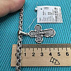 Гарний фігурний хрестик та ланцюжок срібний чоловічий комплект 925 проба, фото 7