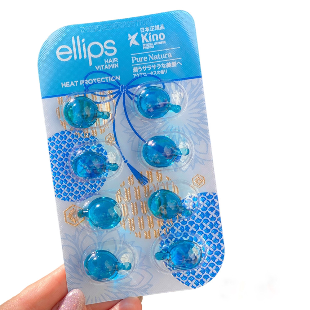 Вітаміни для волосся Ellips "Сила Лотоса" Pure Natura with Blue Lotus Extract, блістер 8 капсул, фото 1