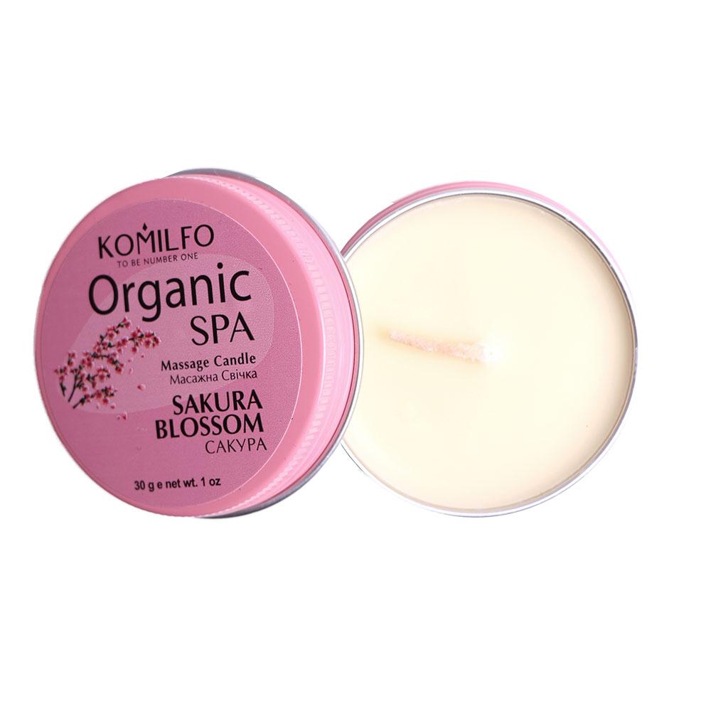 Масажна свічка Komilfo Massage Candle сакура, 30 g, фото 1