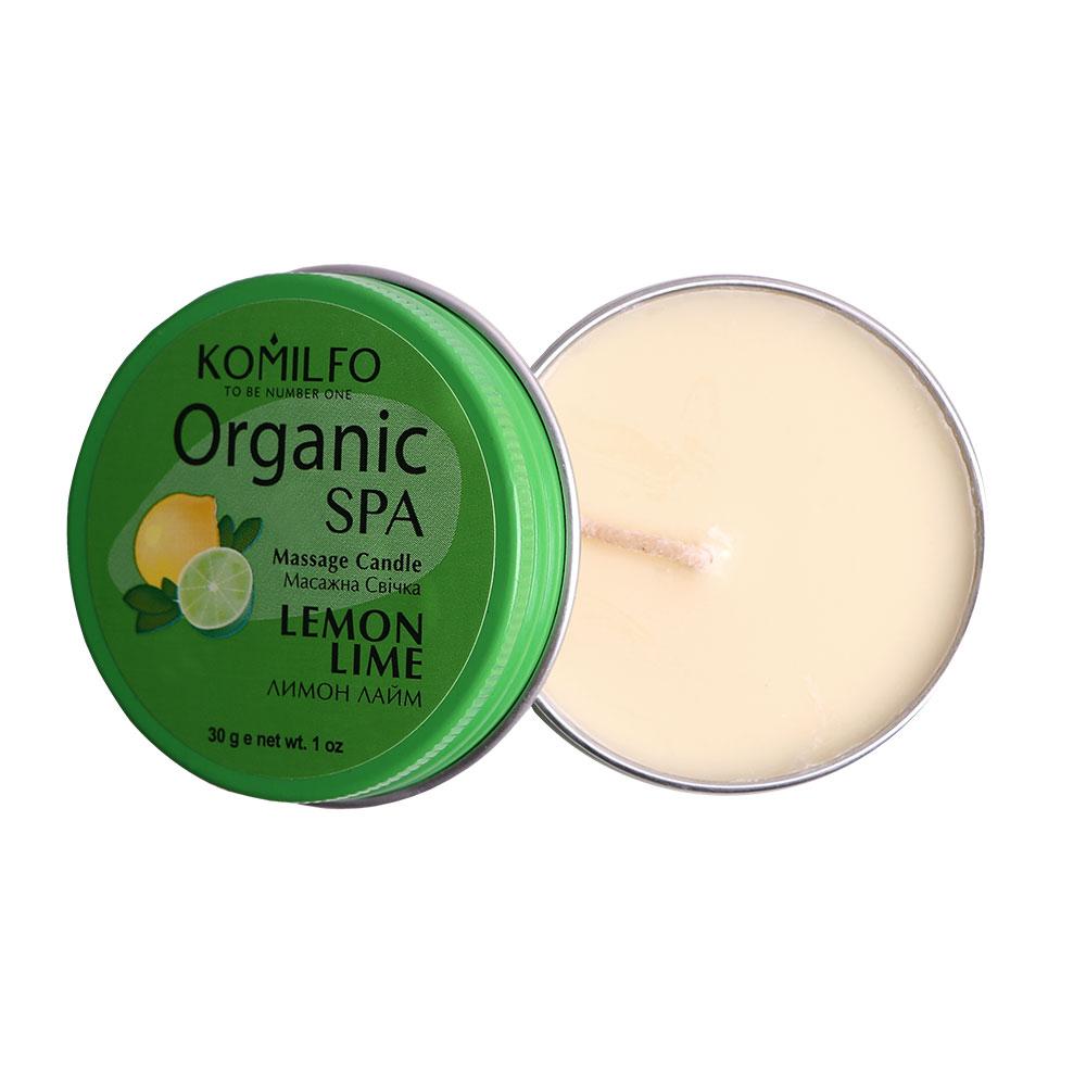 Масажна свічка Komilfo Massage Candle лимон лайм, 30 g, фото 1