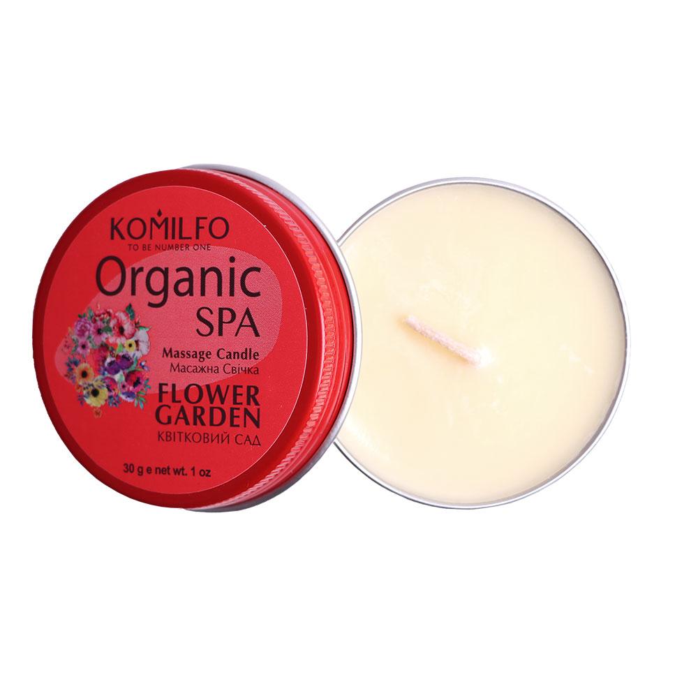Масажна свічка Komilfo Massage Candle квітковий сад, 30 грам