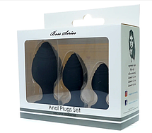 Набір анальних стимуляторів Boss Series - Silicone Anal Plugs Set (2,8/3,5/4,4 cm), фото 6