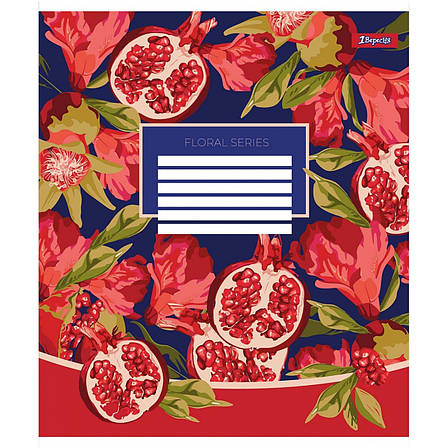 Зошит шкільний 1Вересня Floral series, 48 аркушів, клітинка, фото 1