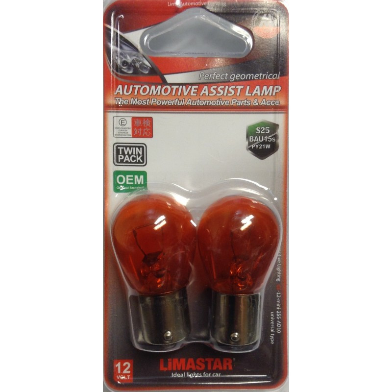 Автомобільна лампа 221222Y РY21W ORANGE (помаранчева) 12V 21W BAU15s 25x47 Lima