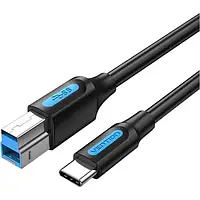 Дата-кабель Vention CQVBC USB Type-C (тато) - USB Type-B (тато) 0.25m Black для принтера