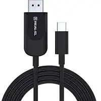 Дата-кабель REAL-EL Premium Fabric USB (тато) - USB Type C (тато) 2m Black (EL123500047)