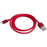 Дата-кабель Patron PN-LIGHT-1M-R USB Type-A (тато) - Lightning (тато) 1m Red 2.4A