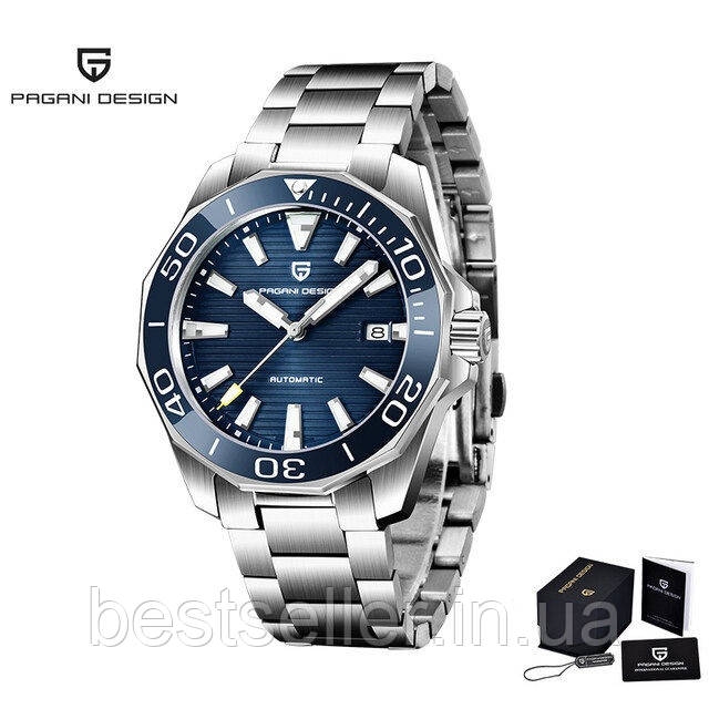 ЧАСЫ PAGANI DESIGN PD-1617 SEIKO NH35 В СТИЛЕ TAG HEUER AQUARACER 43MM 10ATM(WR100M) WATER PROOF