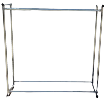 Стійка 160*160*50 см для одягу подвійна підлогова металева С7