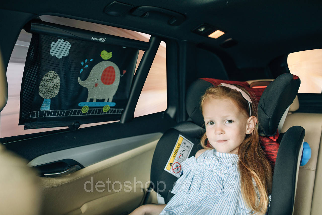 Шторка сонцезахисна в автомобіль FreeON 2в1 слон