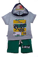 Шорты с футболкой для мальчика трикотажные Beboo "Сёрф" зеленые