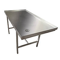 Стіл технологічний із неіржавкої сталі з бортами для в'язання ковбас