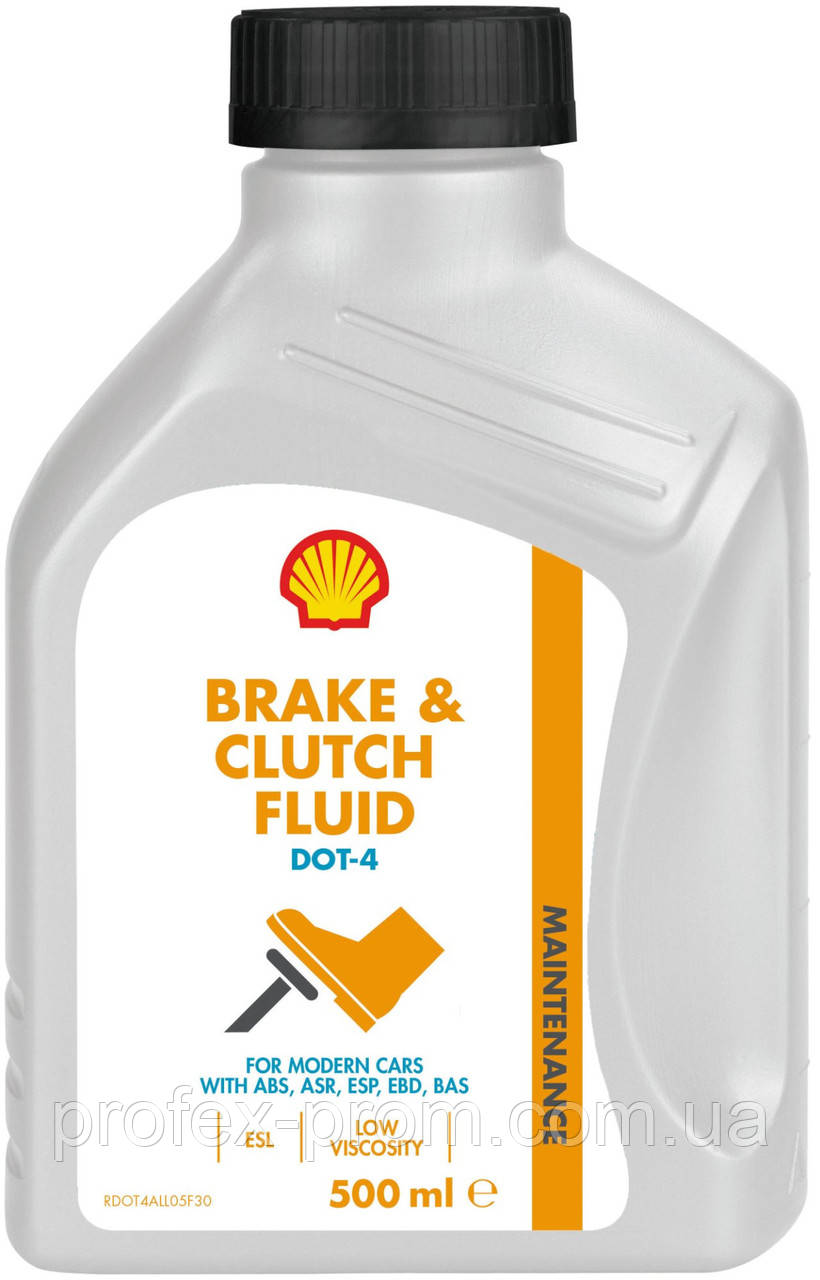 Гальмівна рідина Shell Brake & Clutch fluid DOT4 ESL, 0,5л (шт.)