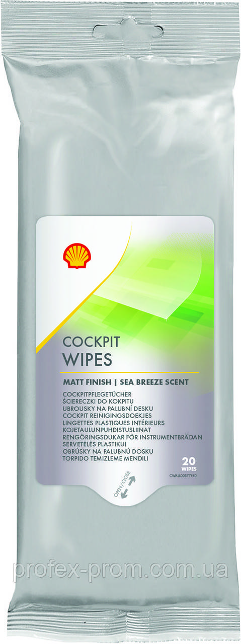 Серветки для панелі приладів Shell Cockpit Wipes (NEW), 20шт (шт.)