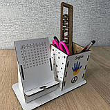 Органайзер іменний для канцелярського приладдя з підставкою під телефон "Долонька" 18.5*9 см, фото 3