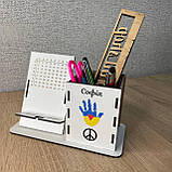 Органайзер іменний для канцелярського приладдя з підставкою під телефон "Долонька" 18.5*9 см, фото 4