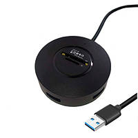 3-портовый USB 3.0 SD/TF хаб концентратор до 5 Гбит/с + кардридер Combo black