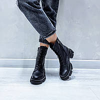 Черные кожаные ботинки SPRING Итальянская байка 41 - 26,5см (2288-D-1 - 23486)