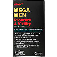 GNC, Mega Men, мультивитамины для мужской силы и здоровья простаты, 90 таблеток с замедленным высвобождением