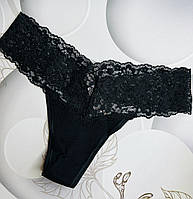 Трусики чорні з мереживом Victoria's Secret Розмір S