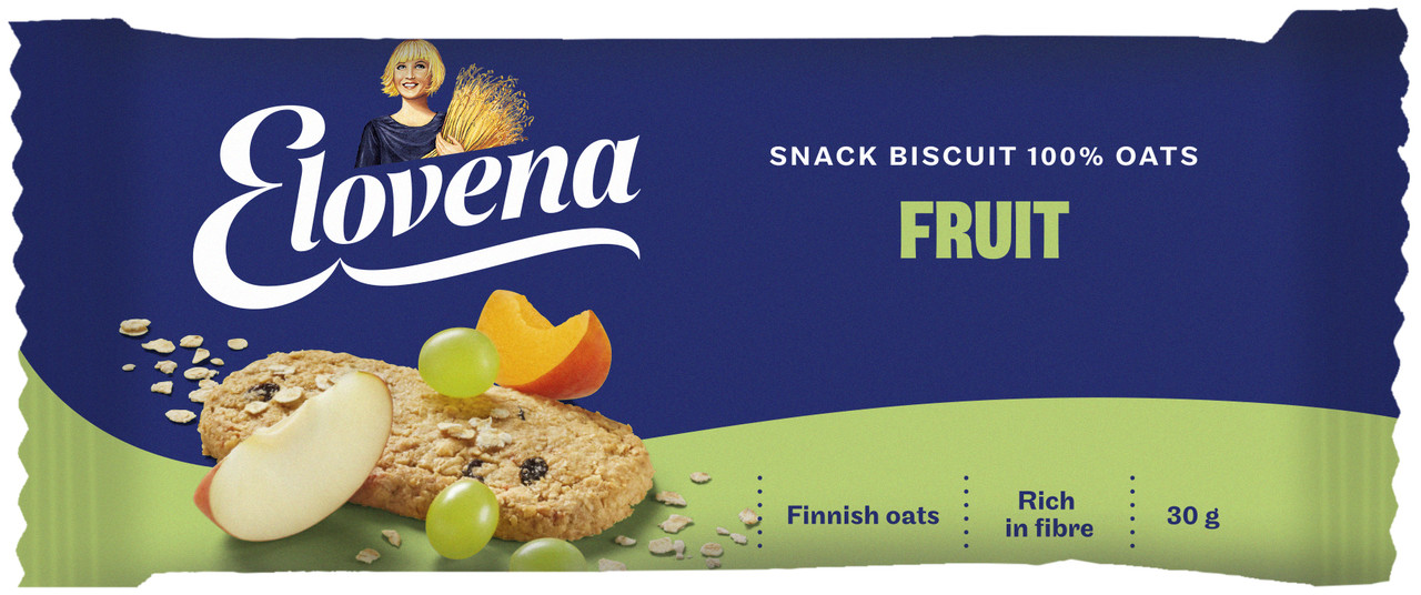 Упаковка Галета з вівса ELOVENA фрукти 30г, (30шт/ящ), фото 1