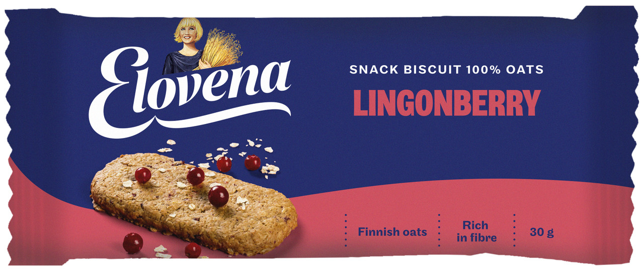 Галета з вівса ELOVENA брусниця 30 г, (30 шт/ящ)