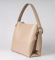 Женская бежевая сумка-шоппер на плечо из экокожи, большая вместительная сумочка на каждый день