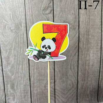Топпер дерев'яний дитячий "Панда" цифра 7 7панда G-Rich