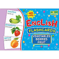 Комплект карток. English: flashcards. Vegetables, berrieds, fruit